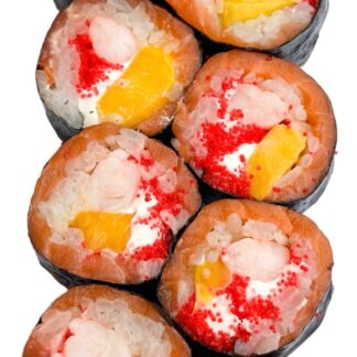 Ролл с лососем манго и креветкой