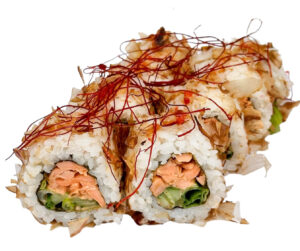 Ролл с жаренным лососем и сладким чили